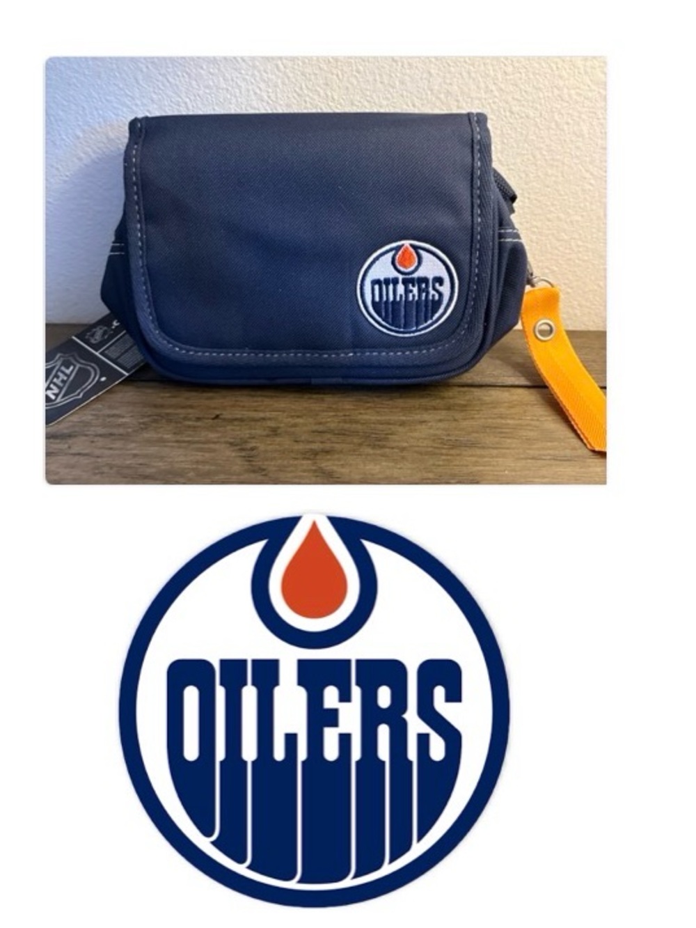 NWT [Little Earth] Edmonton Oilers NHL Crossbody Clutch Purse Bag, Multi-Carry